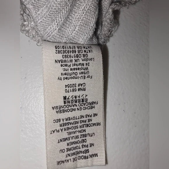 Free People We The Free Gray Cowl Funnel Neck Ribbed Longline Sweater Gray Med - Picture 5 of 5